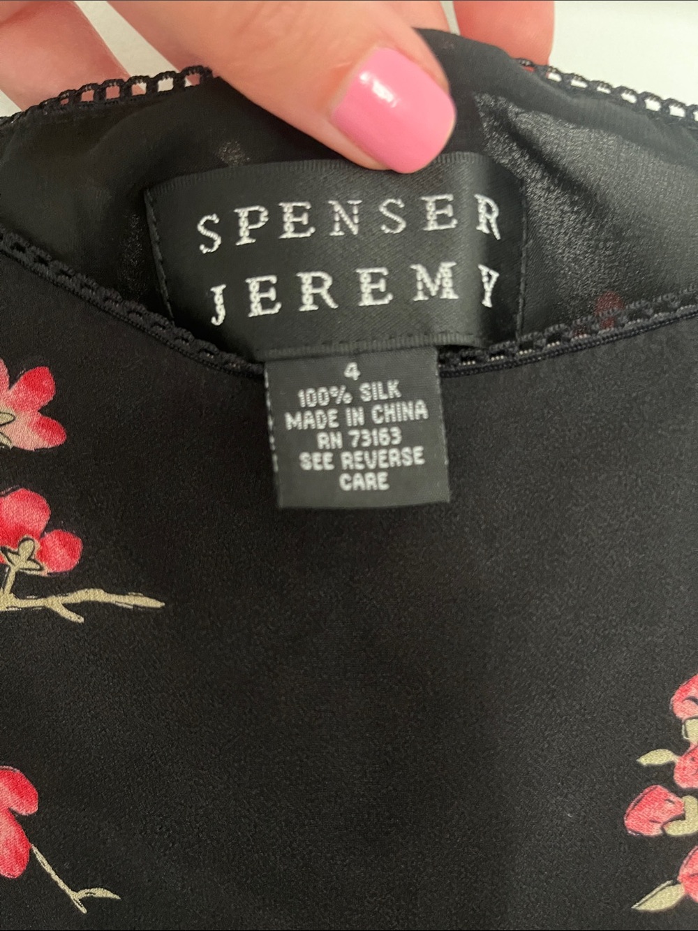Spenser Jeremy Black Midi Skirt with Pink Floral Print - Picture 6 of 9